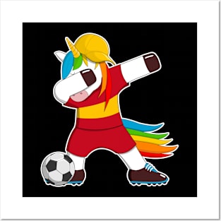 Spanish Soccer Unicorn Spain Team Dabbing España Posters and Art